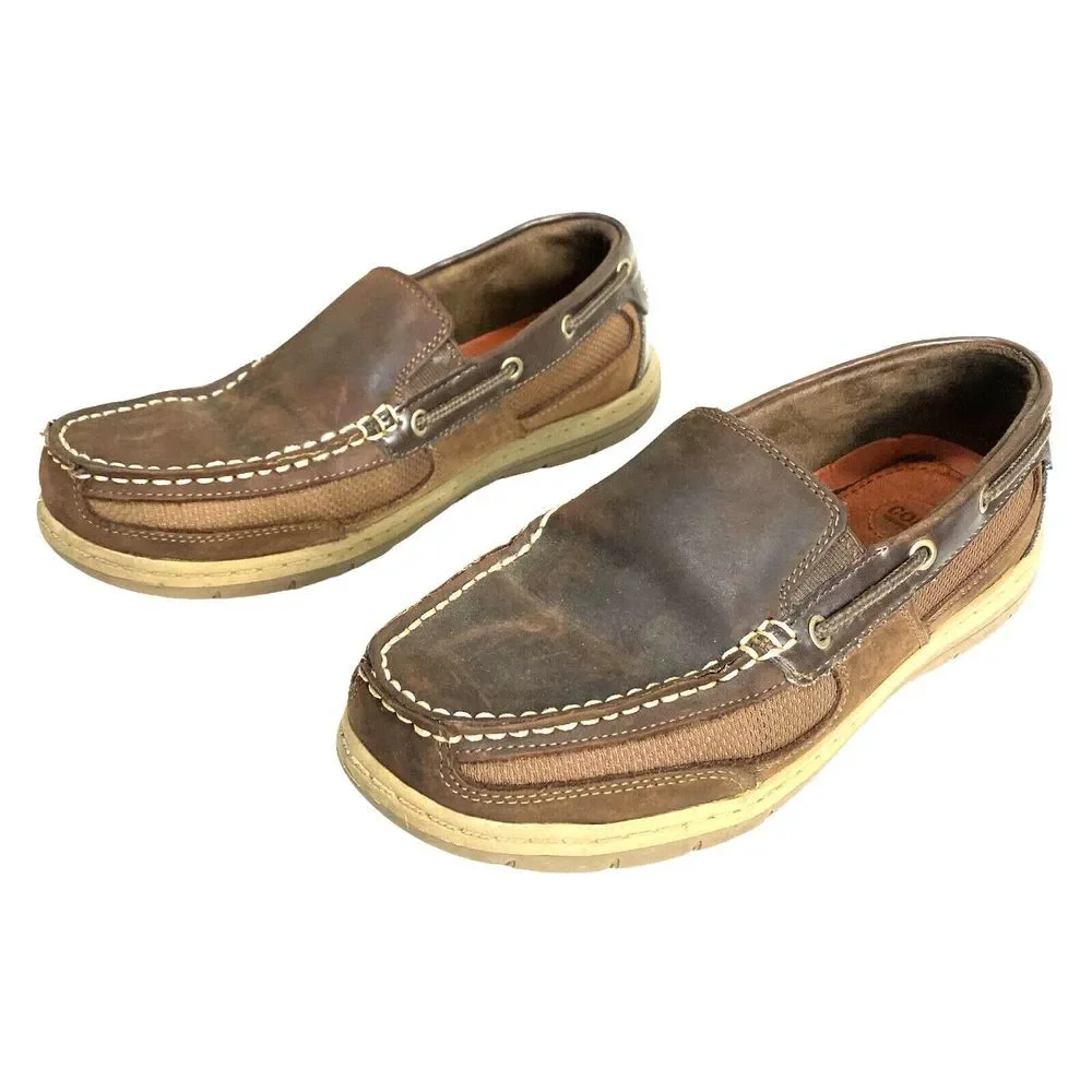 Croft & Barrow Men’s‎ Slip On Loafers Boat Shoes Brown Leather Size 9.5M